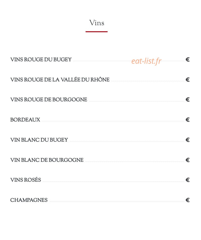 Restaurant du Château Saint Julien — carte page 6