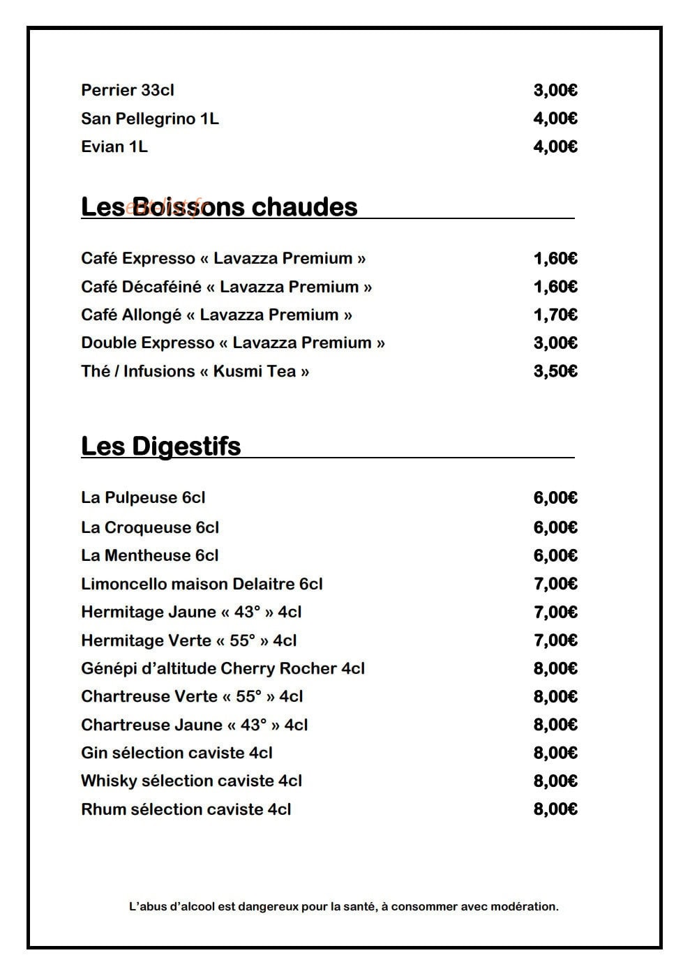 Brother’s Fine Food — carte page 3