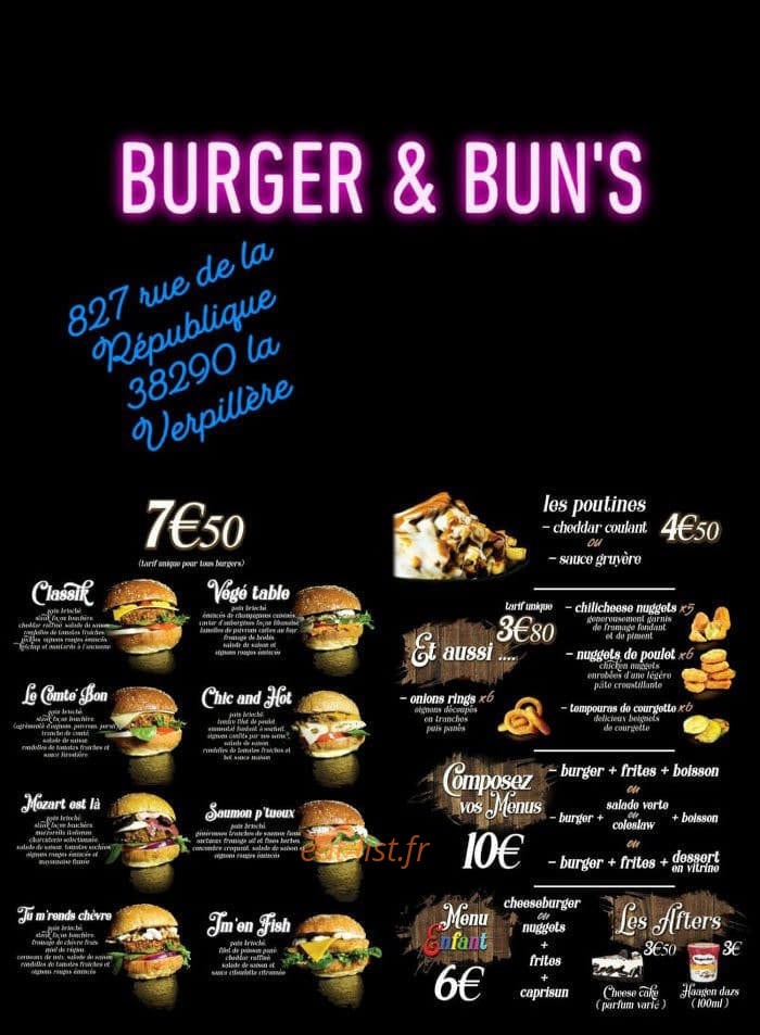 Burger and buns — carte page 1