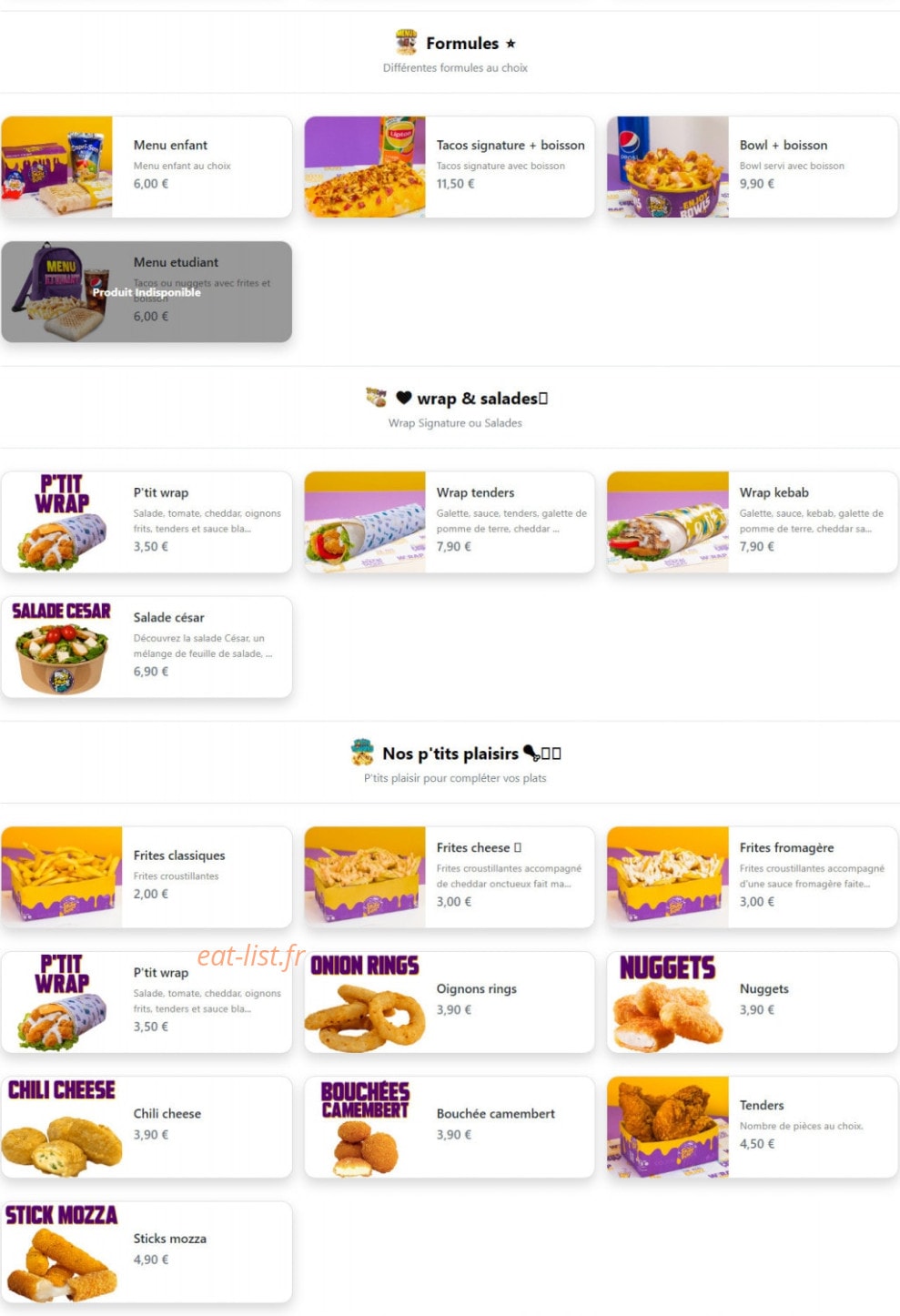 Enjoy Tacos — carte page 2