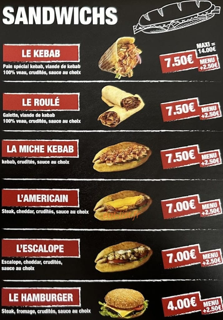 Istanbul Kebab — carte page 2