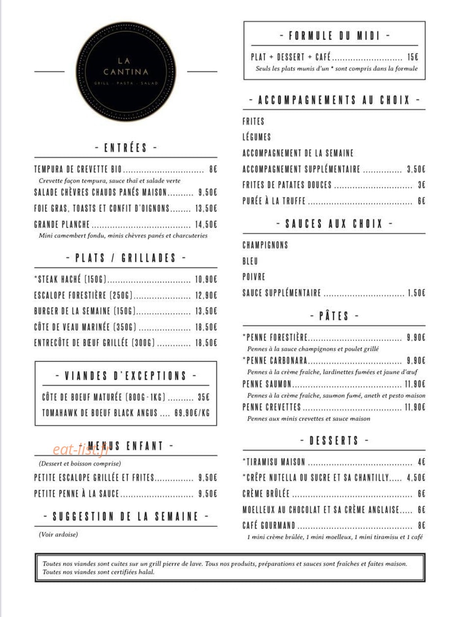 La Cantina — carte page 2