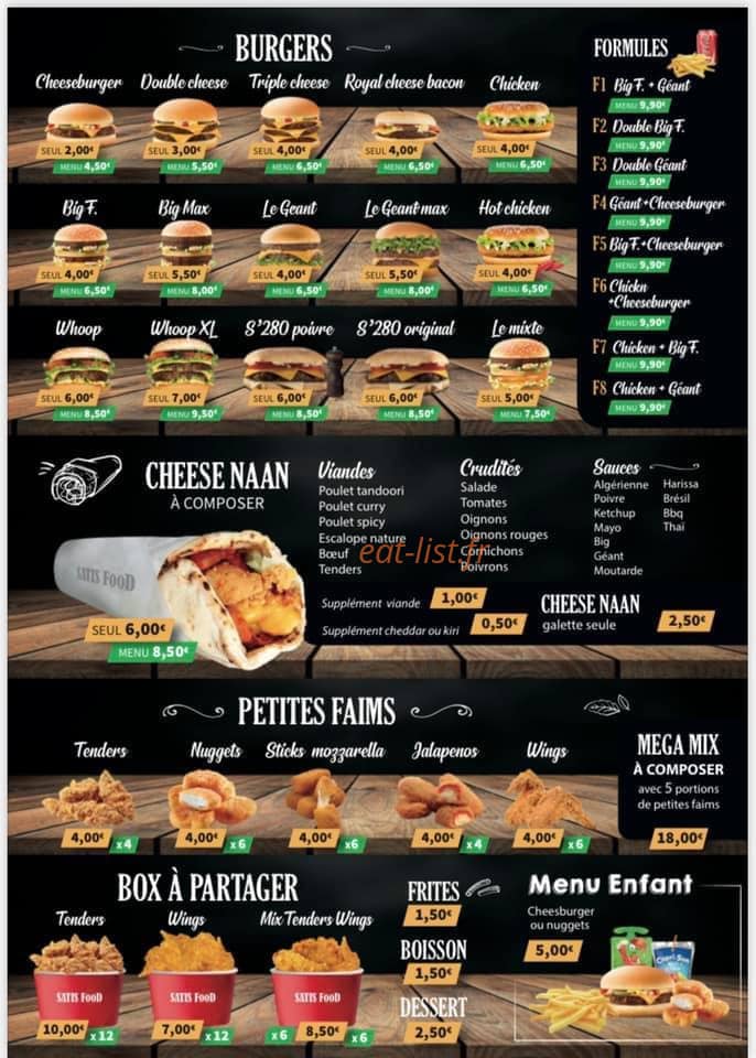 Sati's food — carte page 2