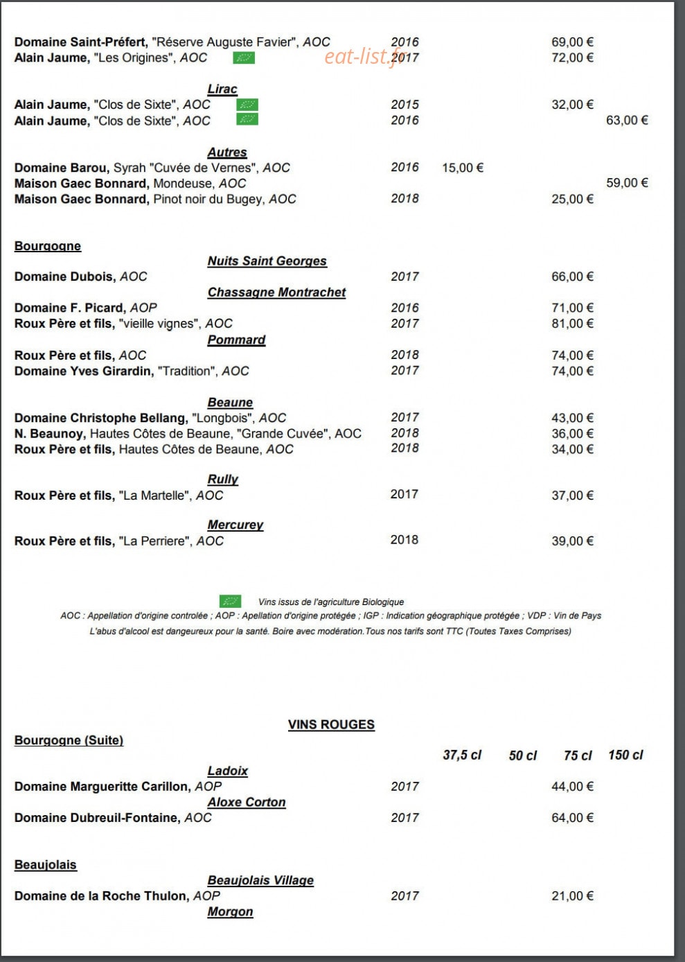 Bacchus Club et Rooftop — carte page 11