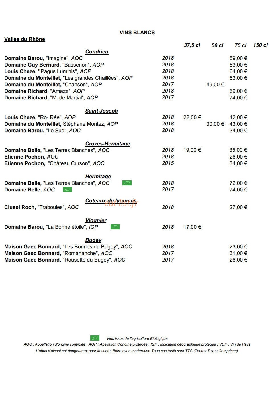 Bacchus Club et Rooftop — carte page 7
