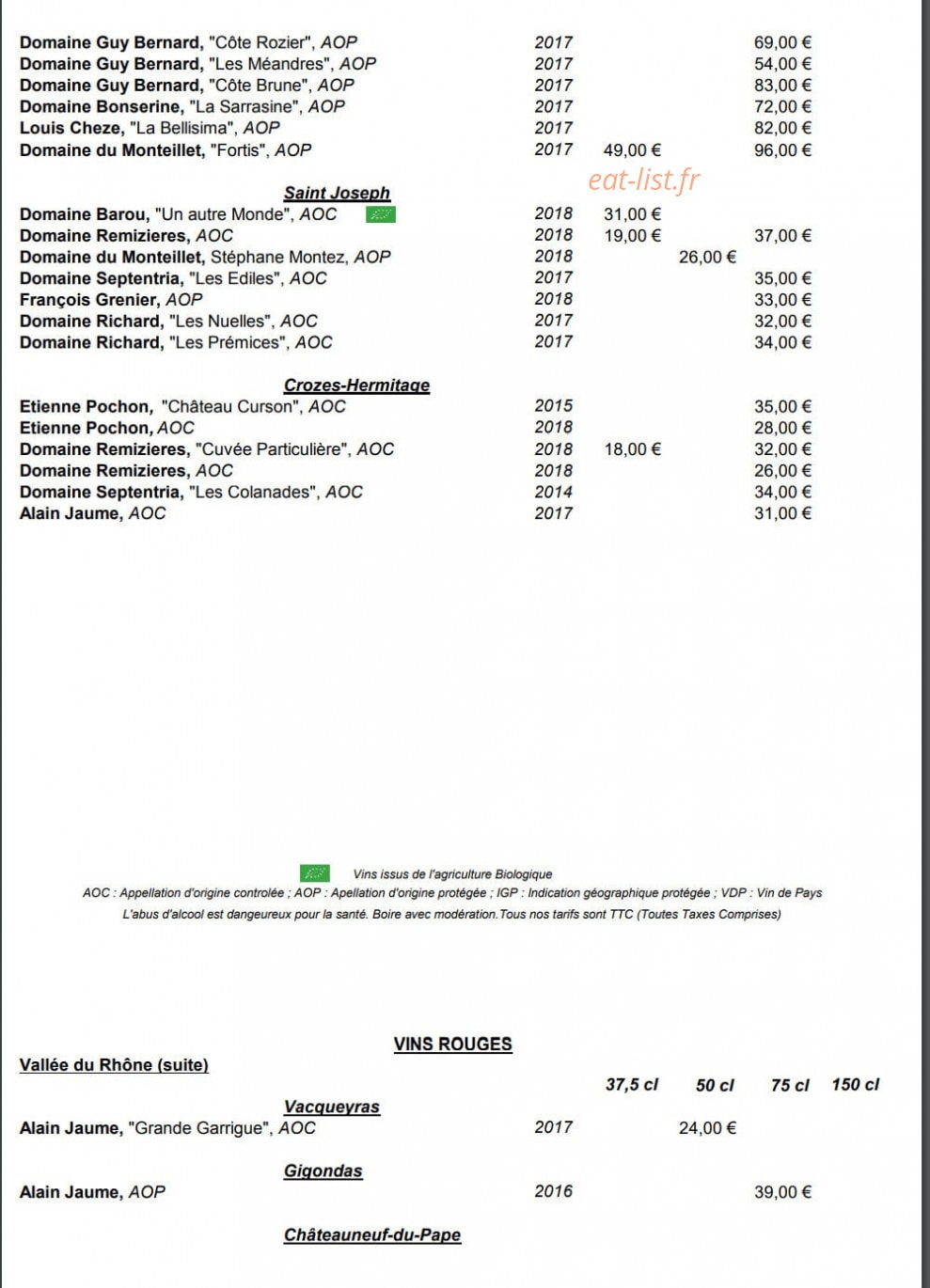 Bacchus Club et Rooftop — carte page 10