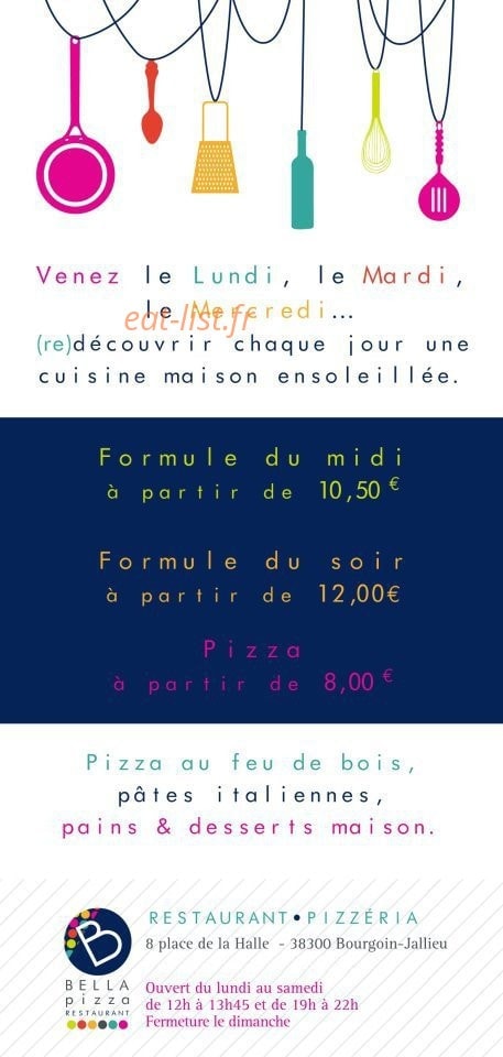 Bella Pizza — carte page 2