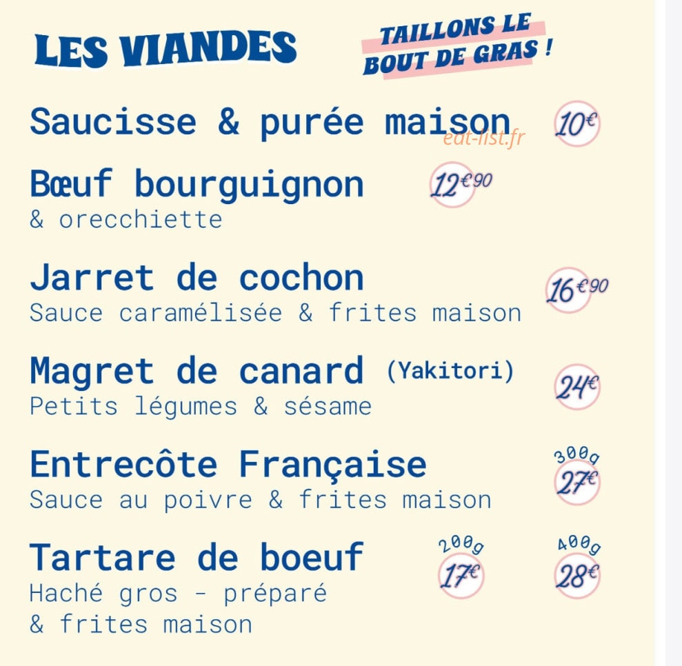 Bistrot Mamiche — carte page 4