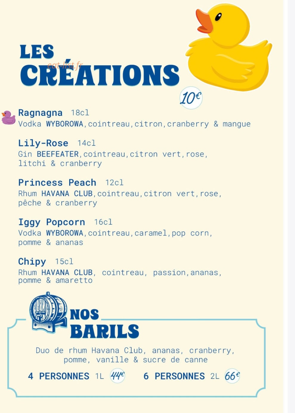 Bistrot Mamiche — carte page 10