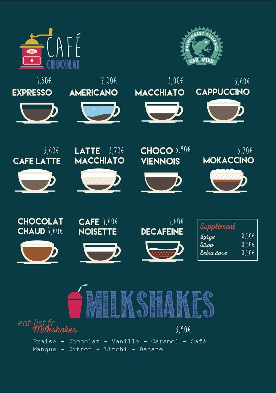 Café Colette — carte page 1