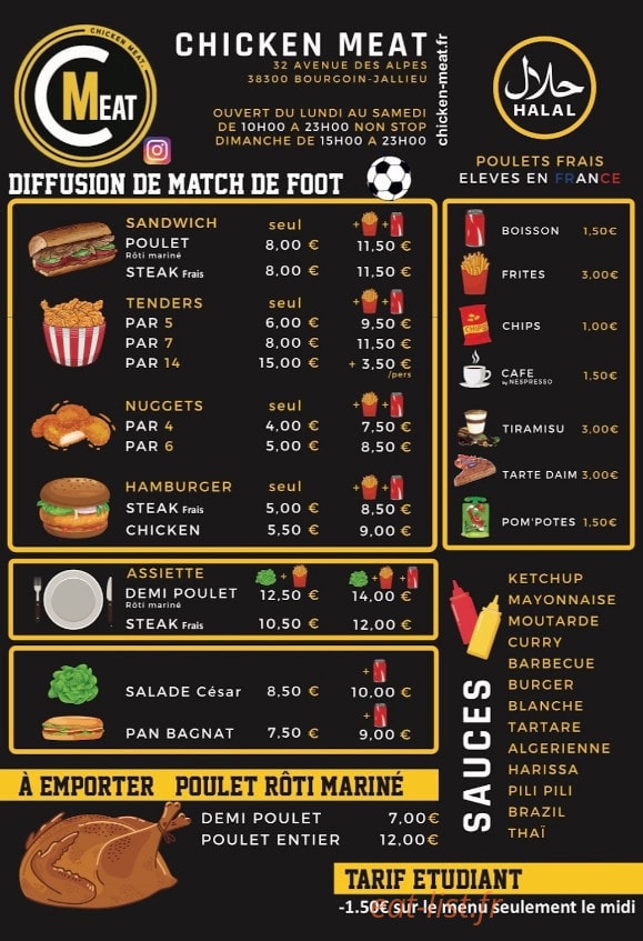 Chicken Meat — carte page 2