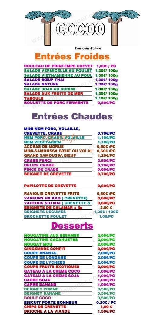 Cocoo — carte page 1