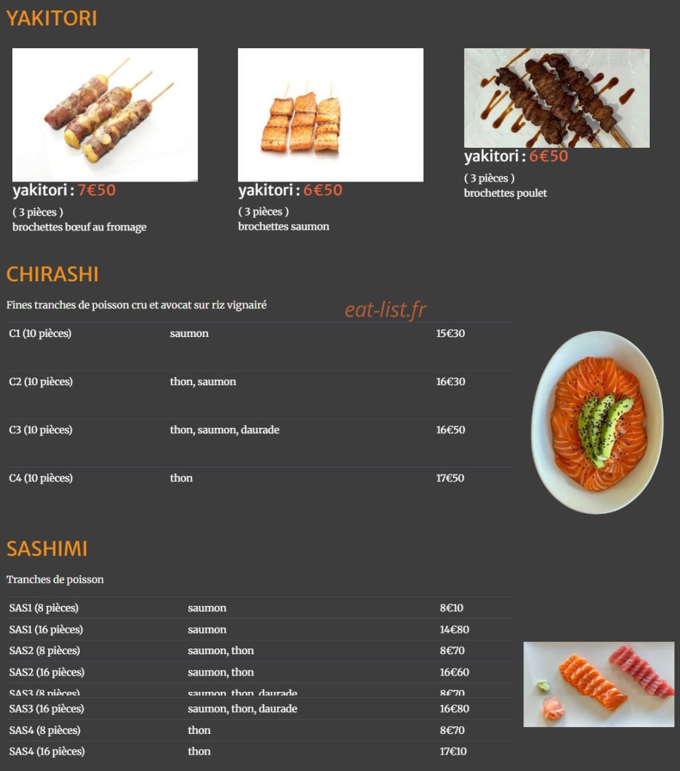 Dragon d'or sushi — carte page 6