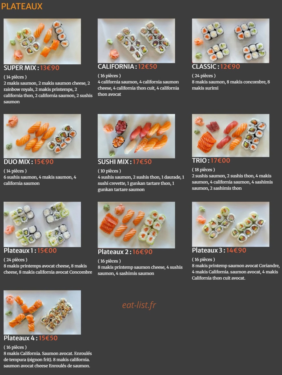 Dragon d'or sushi — carte page 5