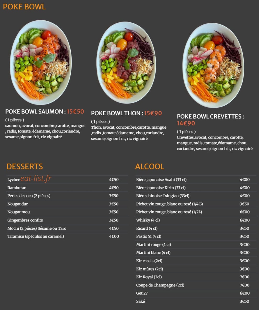 Dragon d'or sushi — carte page 8