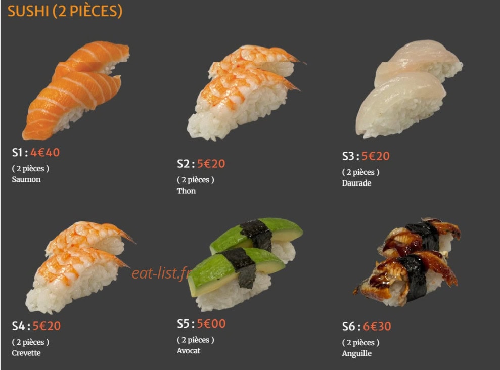 Dragon d'or sushi — carte page 4