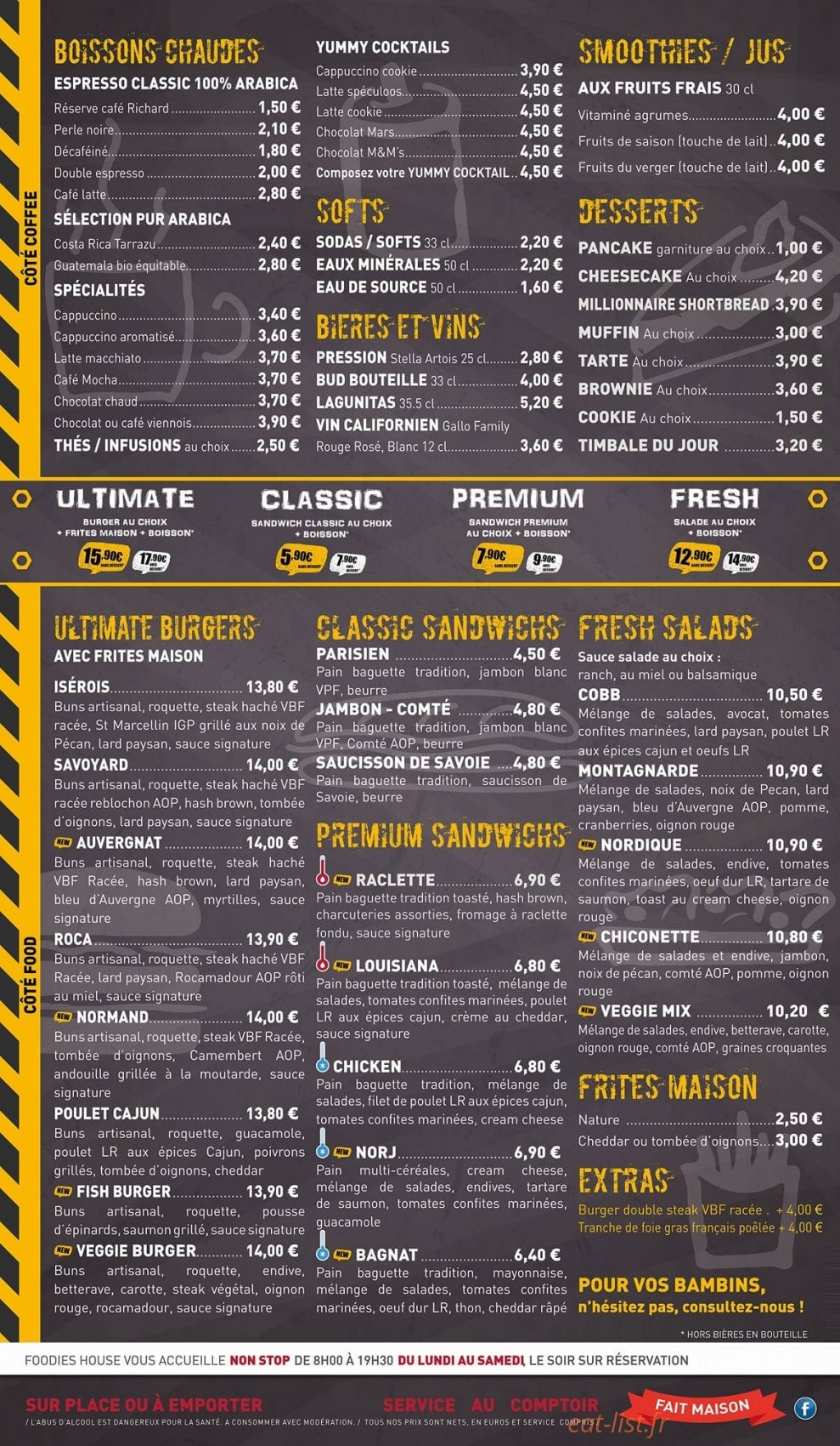 Foodies House — carte page 1