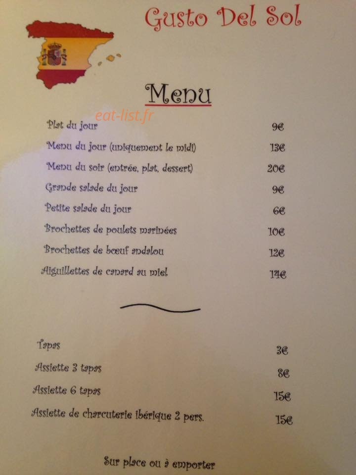 Gusto del sol — carte page 1
