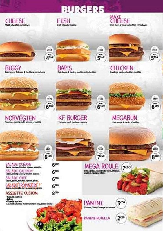 Kool food — carte page 2