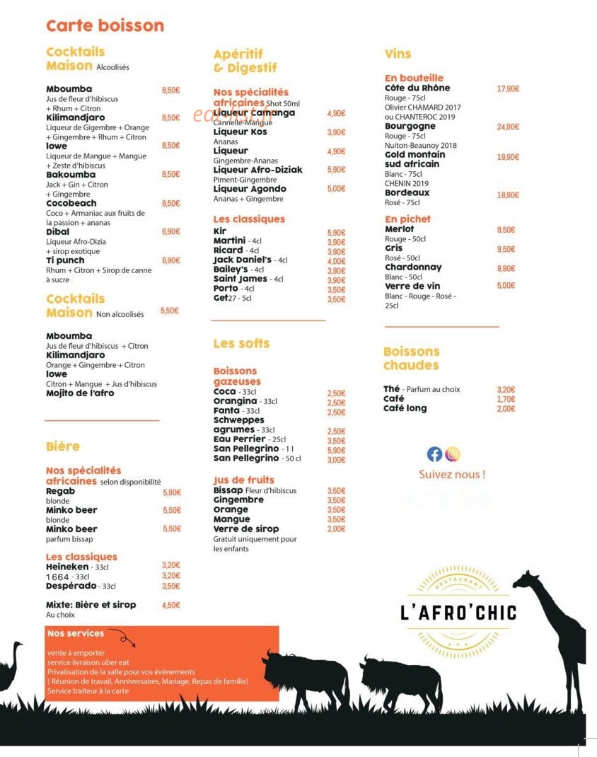 L’Afro’Chic — carte page 2