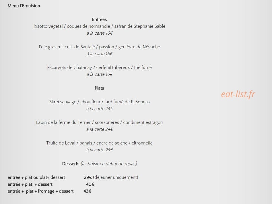 L'Emulsion — carte page 3
