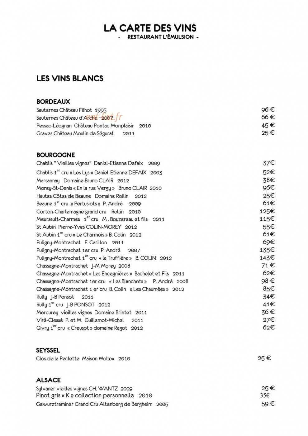 L'Emulsion — carte page 5