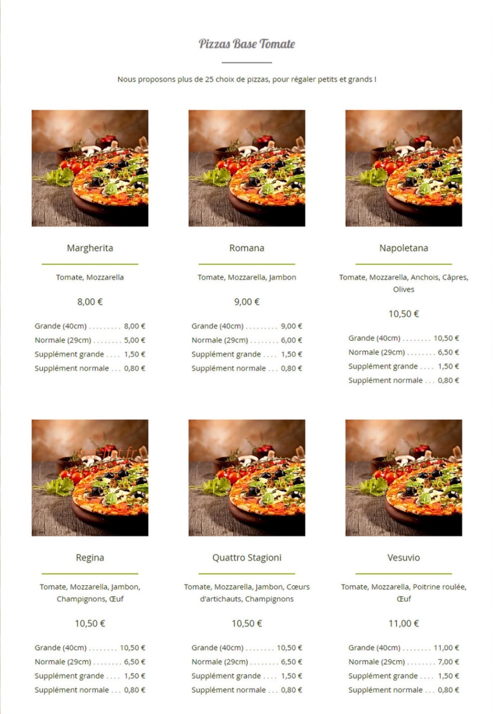 Le Pizzaiolo — carte page 2