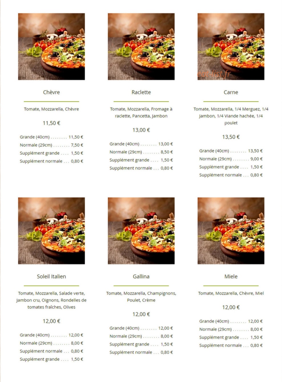 Le Pizzaiolo — carte page 3