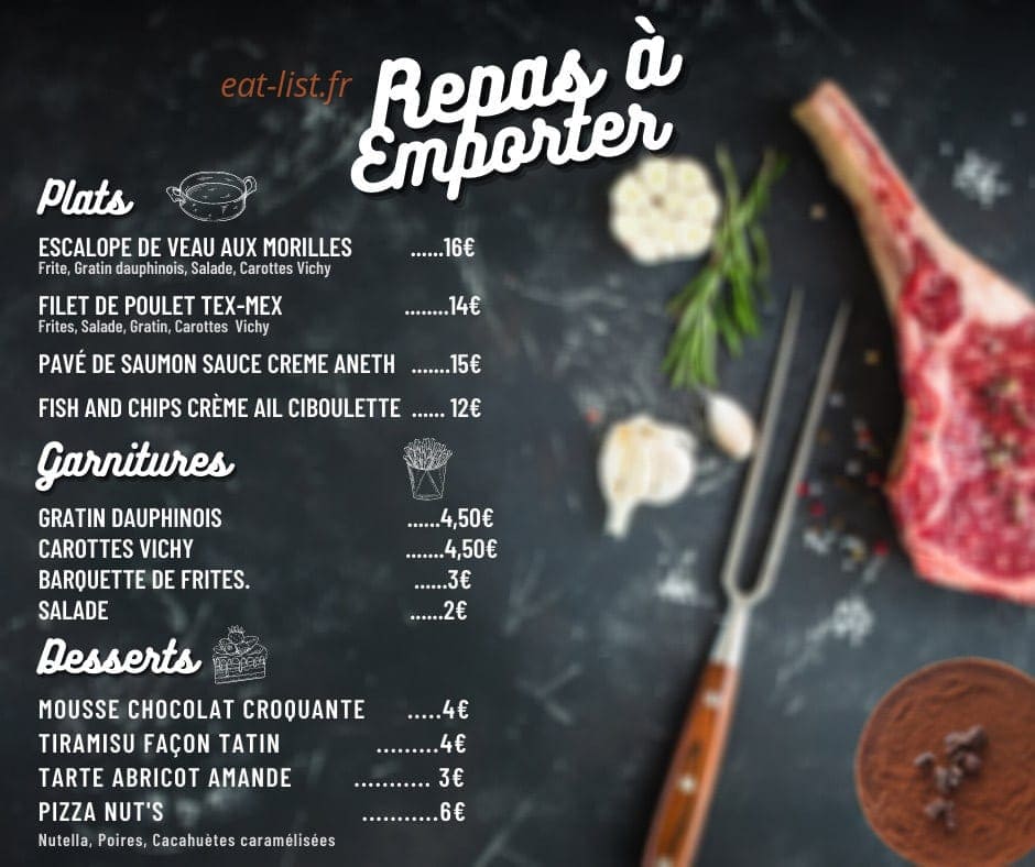 Le Saint James Café — carte page 1