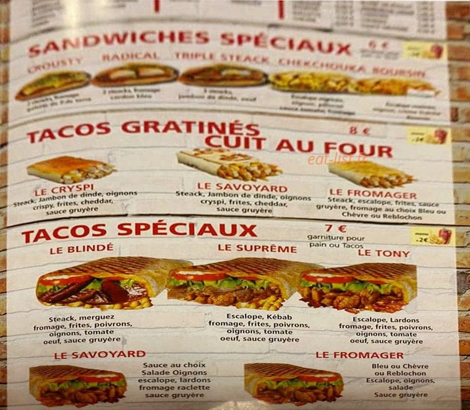 Pizz Burger — carte page 1