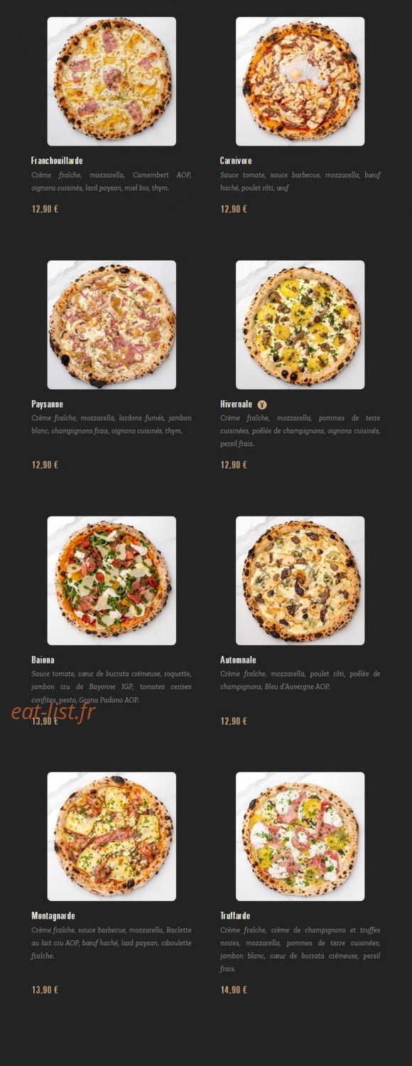 Pizza Cosy — carte page 1