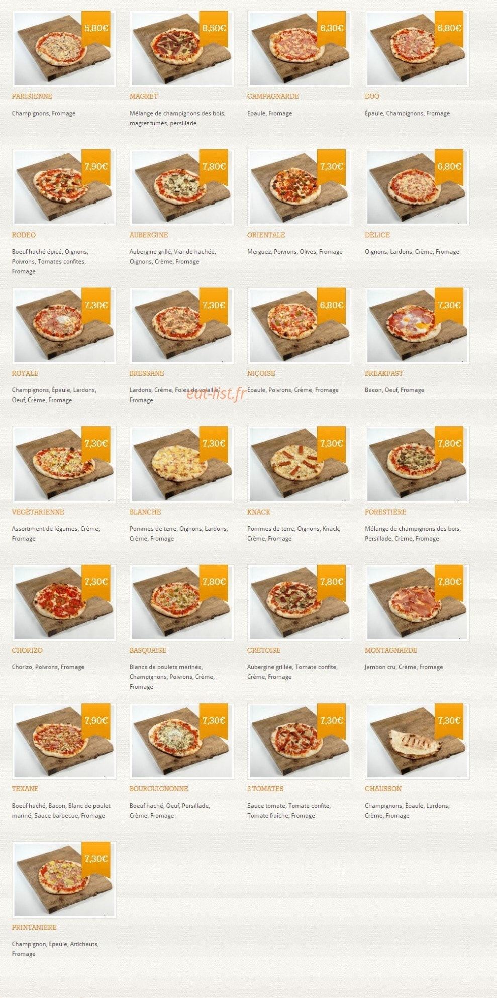 Pizza Délice — carte page 5