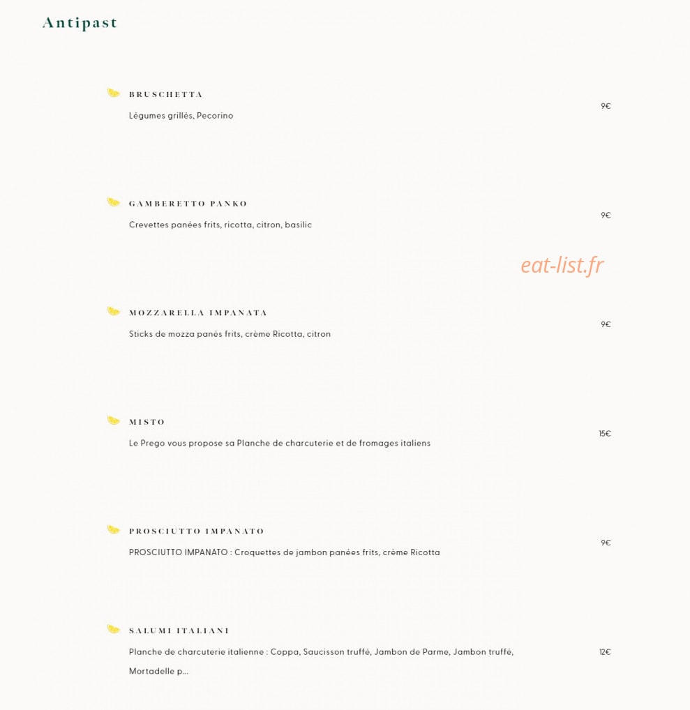 Prego — carte page 1