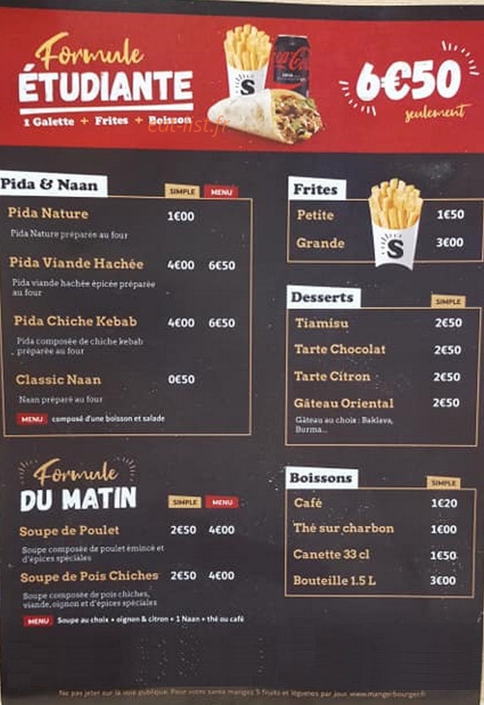 Sulaymania Kebab — carte page 2