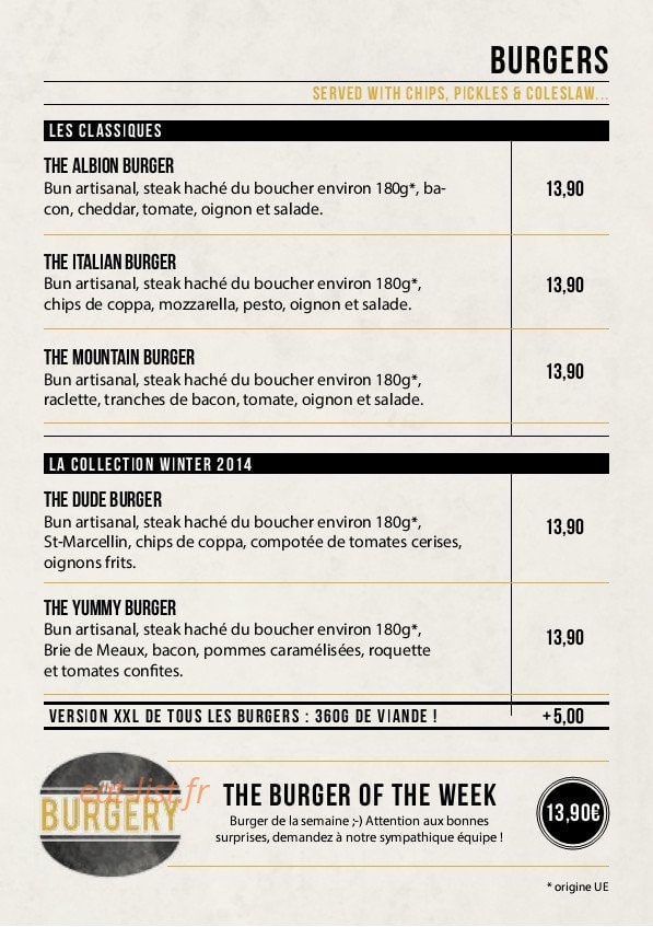 The Albion — carte page 5
