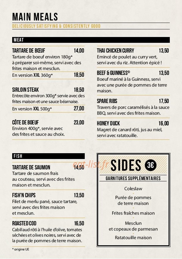 The Albion — carte page 6