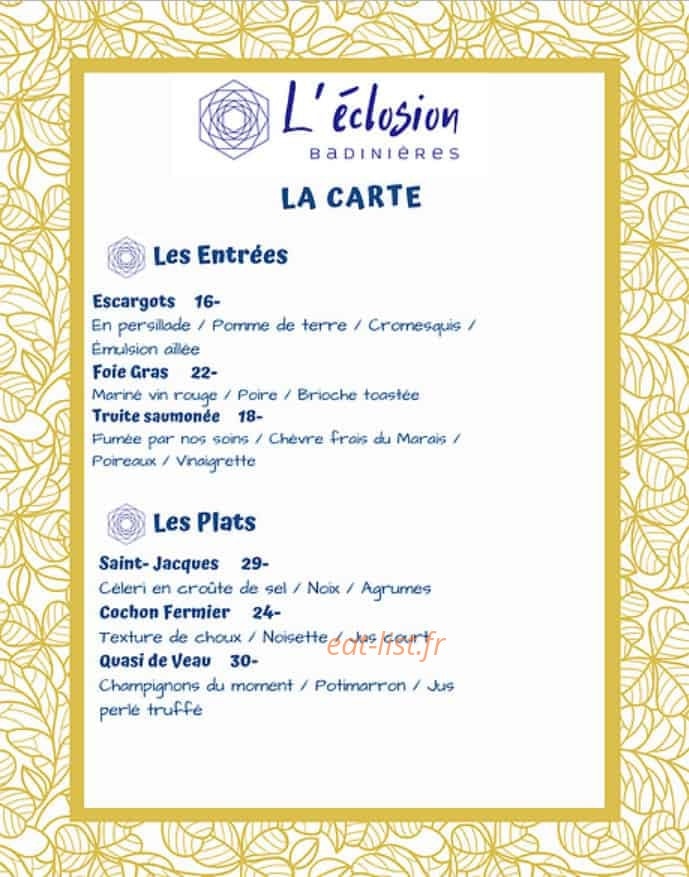 L'éclosion badinières — carte page 1
