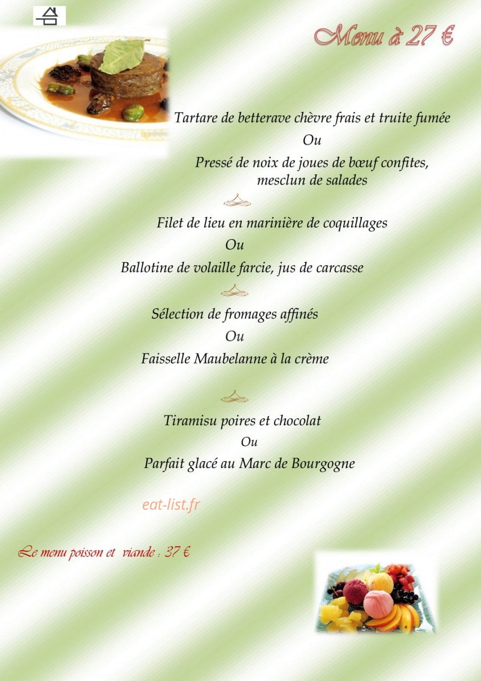 Le Vieux Pressoir — carte page 1
