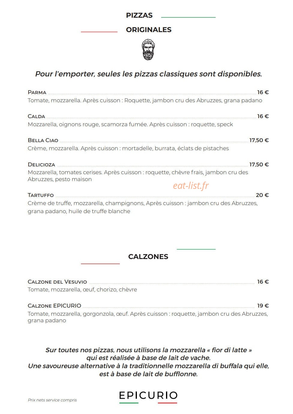Epicurio — carte page 6