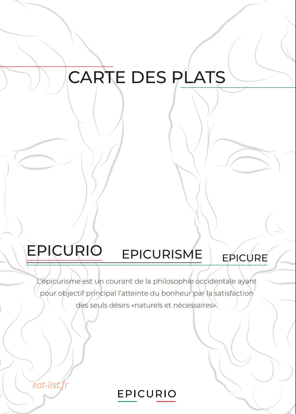 Epicurio — carte page 1