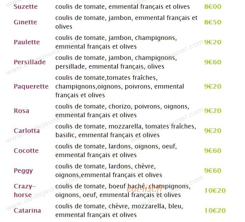 Gaïa Café — carte page 1