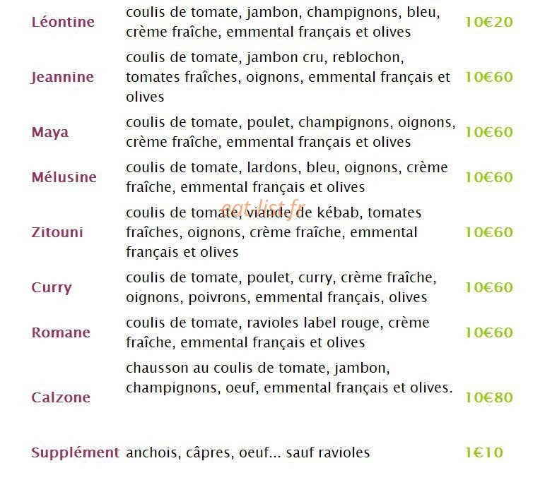 Gaïa Café — carte page 2