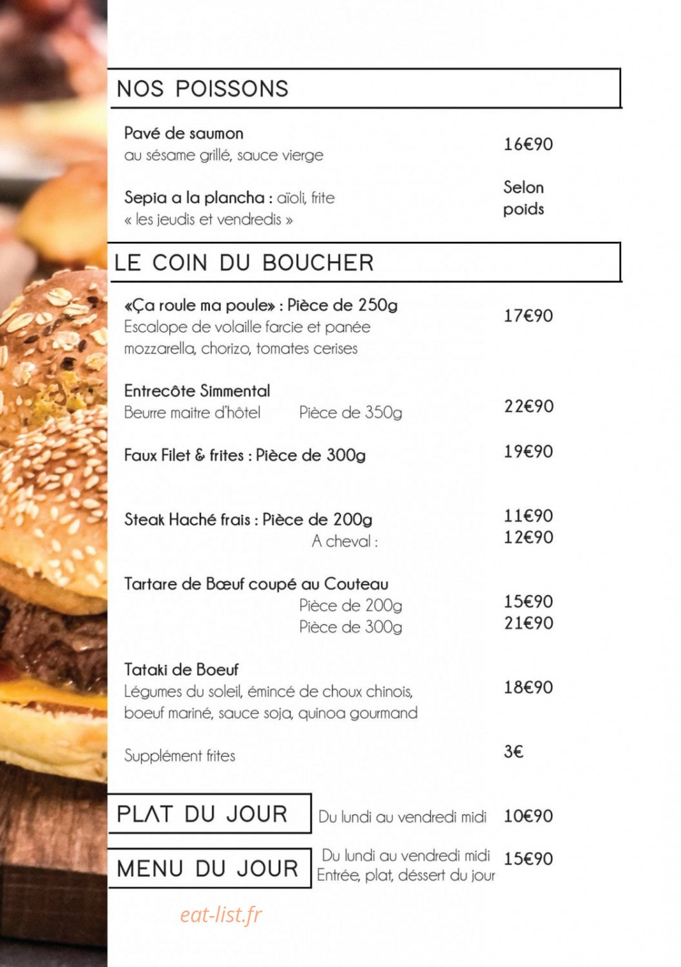 Chez Gilou' — carte page 1