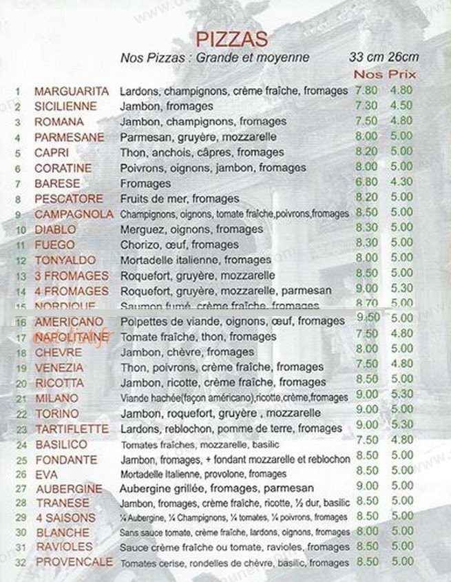 Pizza Tonyaldo — carte page 2