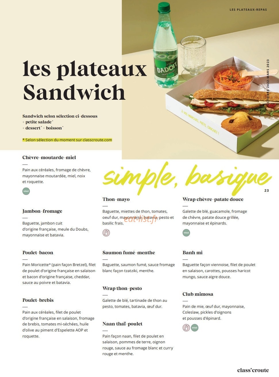 Class'croute — carte page 21