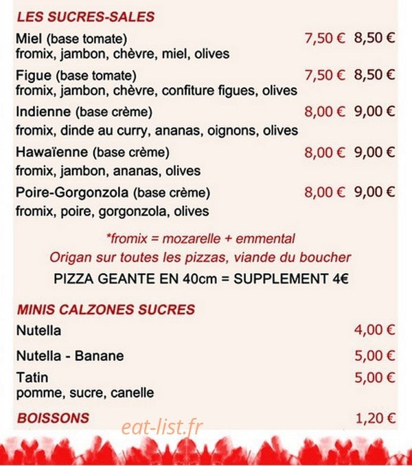 franki pizz — carte page 3