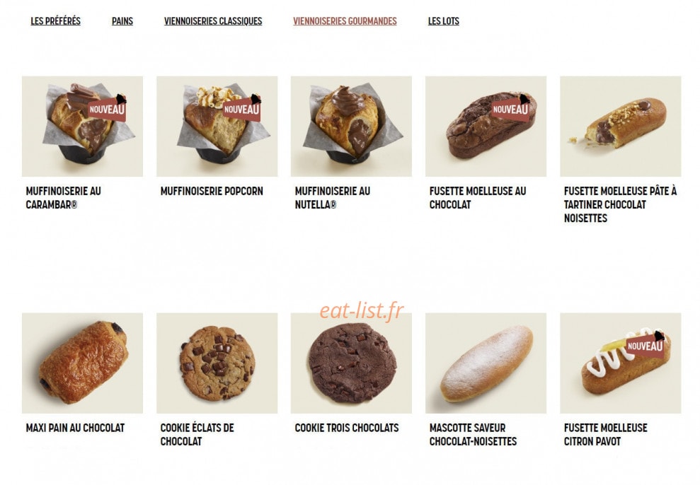 Brioche Dorée — carte page 10