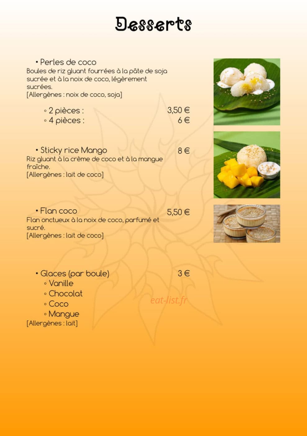 Les Saveurs De Thaïlande — carte page 4