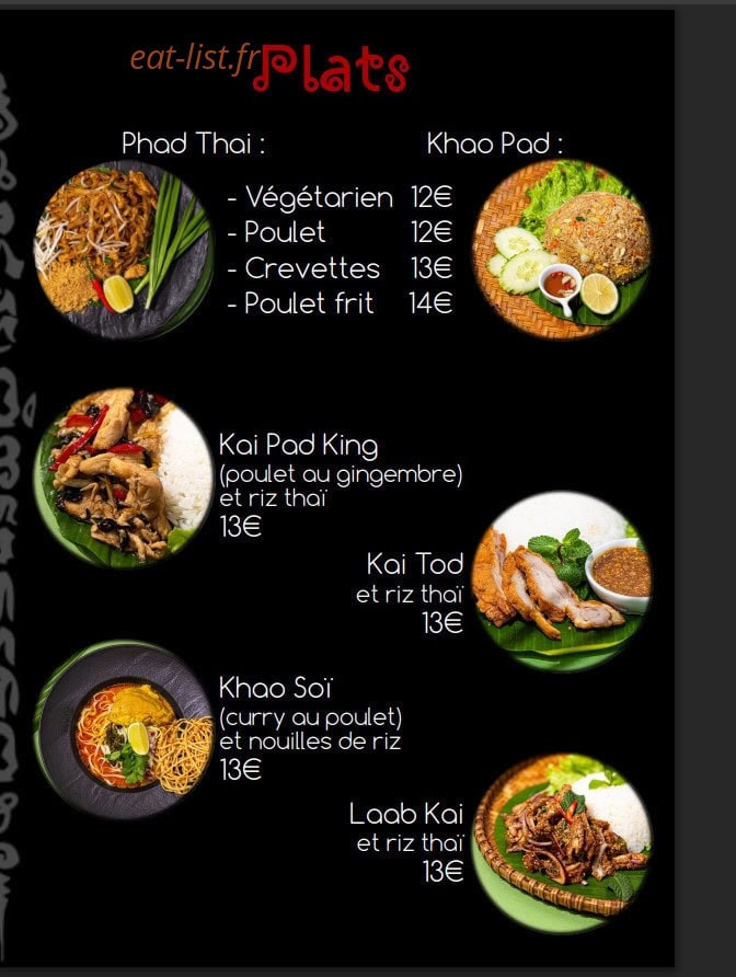 Les Saveurs De Thaïlande — carte page 8