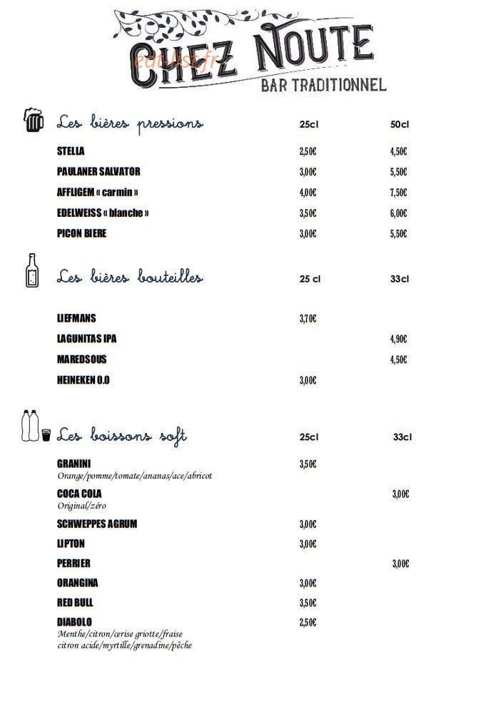 Chez Noute — carte page 1